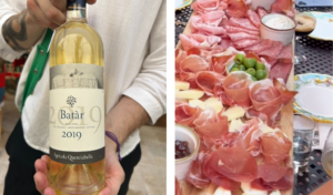 Sogno Toscano bottle of Batar and Charcuterie plate