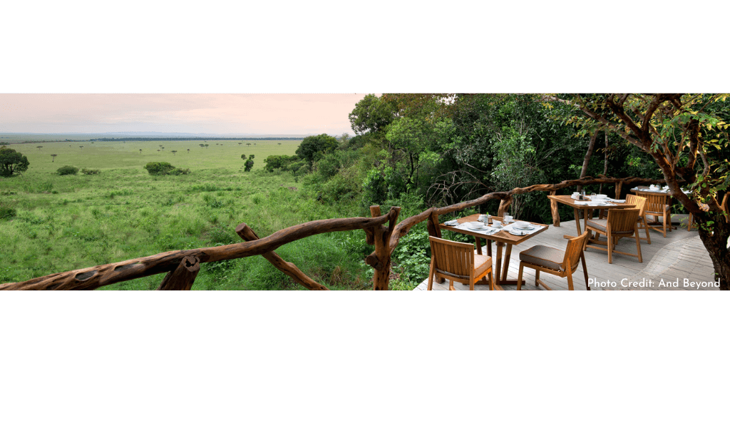 African field view from a dining area balcony