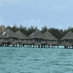 Huts on the water in Bora Bora