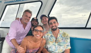 Photo of the Deets family in Boat Shuttle